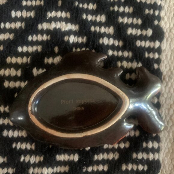 Pier 1 Imports Hand Painted Porcelain Fish Shaped Trinket Dishe - Picture 2 of 2